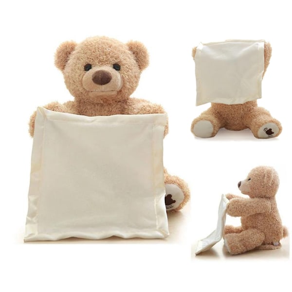 Kikaboo Bamse / Peek-a-boo Teddybjørn - 30 cm - Snakkende Brown
