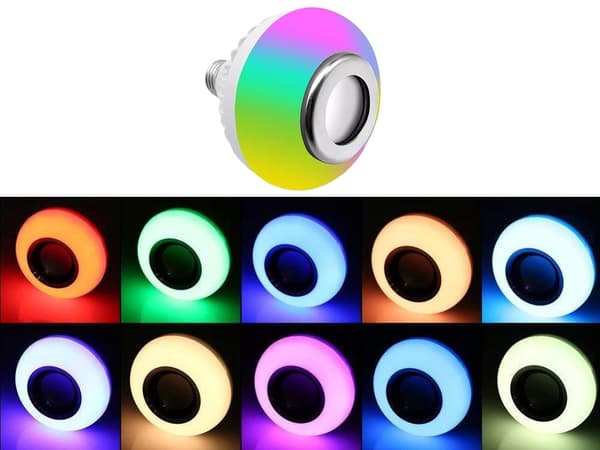 LED-lampa E27 sockel - RGB med Bluetooth & högtalare