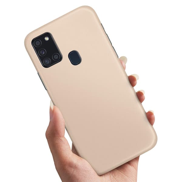 Deksel / Mobildeksel til Samsung Galaxy A21s - Beige Beige