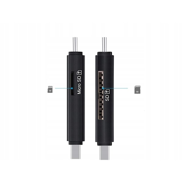 3-i-1 SD-kortläsare USB, USB-C & Micro USB