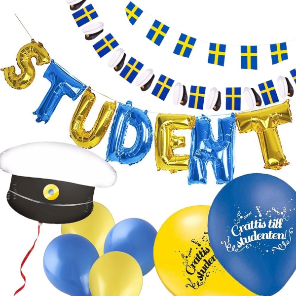 Studenterpakke L - Balloner & Guirlander til Studenter