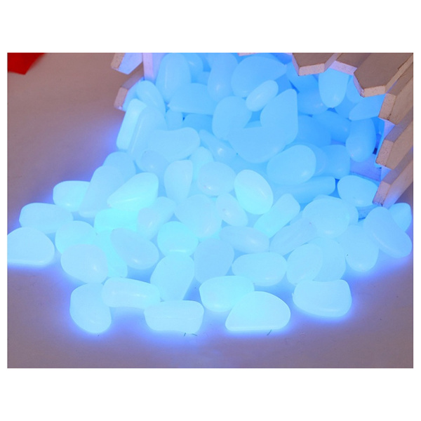 100 stk. Selvlysende Sten - Glow in the Dark Dekoration Blue