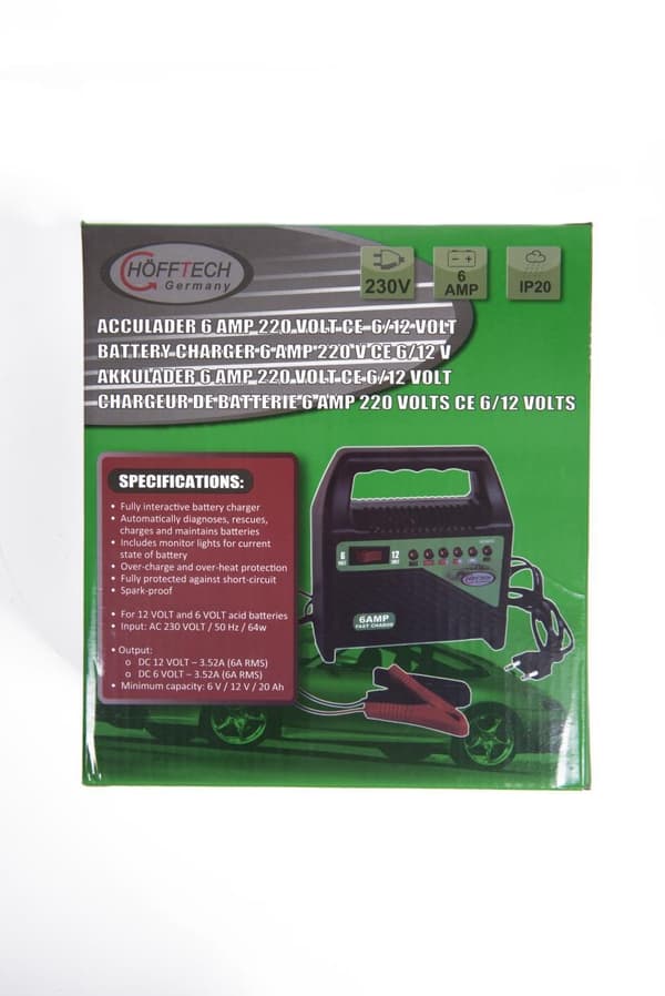Batteriladdare 220-240V / 6-12V / 6A