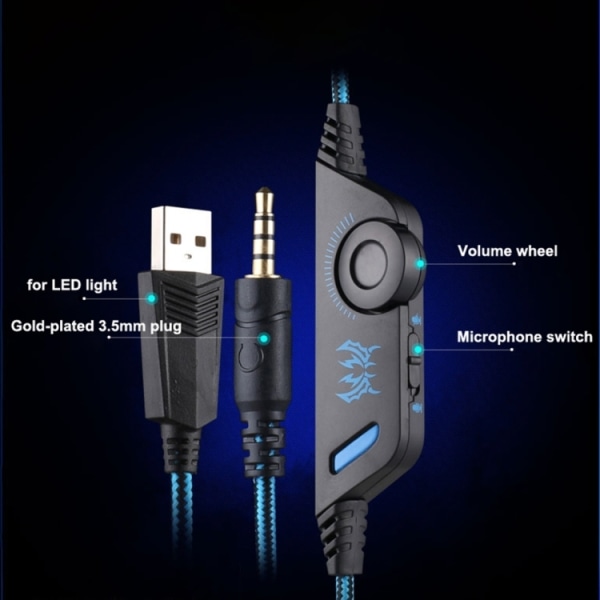 Headset til PS4 & PC - Gaming /Hovedtelefoner Kotion Each G9000 Blue