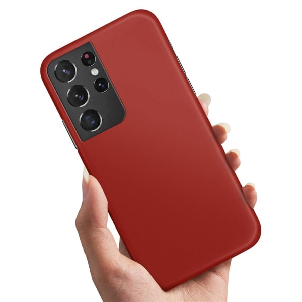 Samsung Galaxy S21 Ultra - Cover/Mobilcover Mørkrød Dark red
