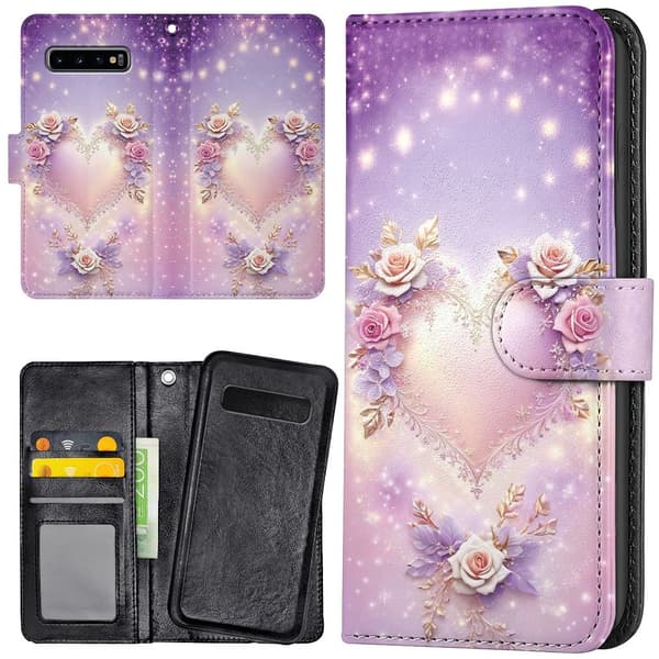 Samsung Galaxy S10 Plus - Lommebok Deksel Heart