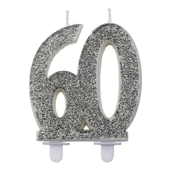 Fødselsdagslys / Nummerlys - Kagelys Nummer Silver 60