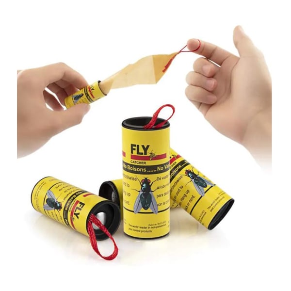 8-Pack - Fluefanger / Fluefanger / Myggfanger - Selvklebende tape Yellow