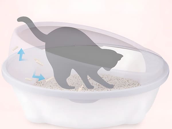 Kattlåda stor - Öppen modell med hög kant