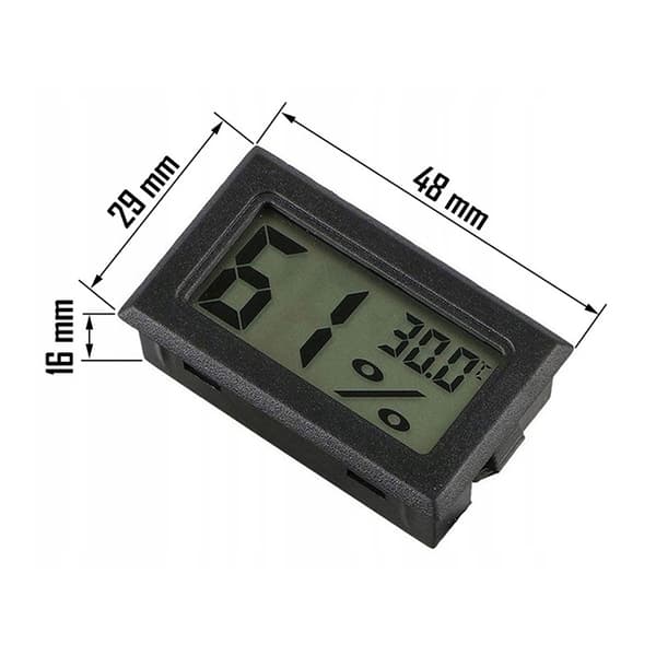 Hygrometer & Termometer - Måler luftfugtighed & temperatur Black