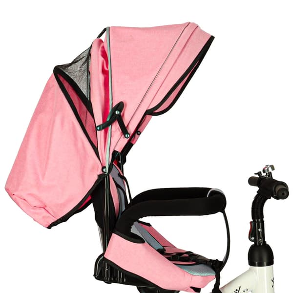 Barnvagn Trehjuling med Solskydd Rosa