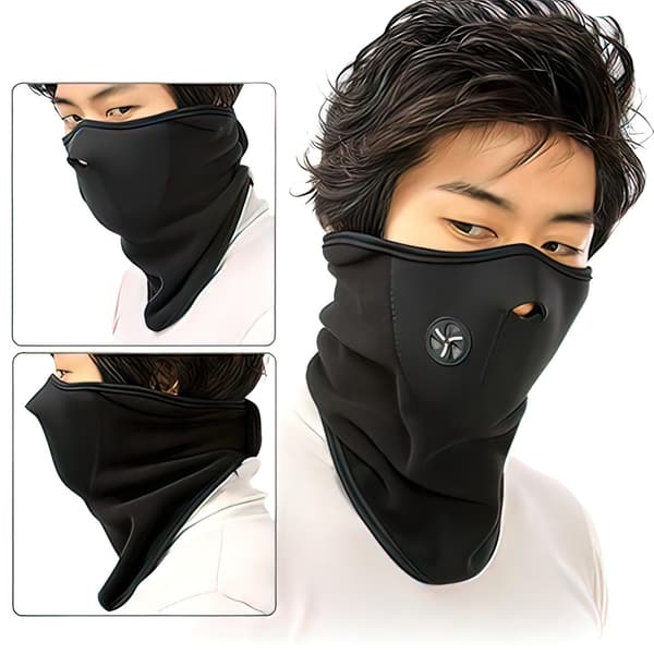 Kasvomaski venttiilillä / Hiihtomaski / MC maski- Neopreeni Black one size