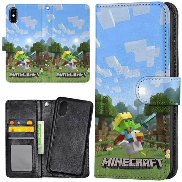 iPhone X/XS - Plånboksfodral/Skal Minecraft