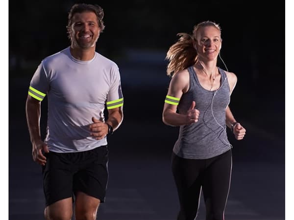 Reflekterande armband 2-pack - Gult säkerhetsband för handled eller arm