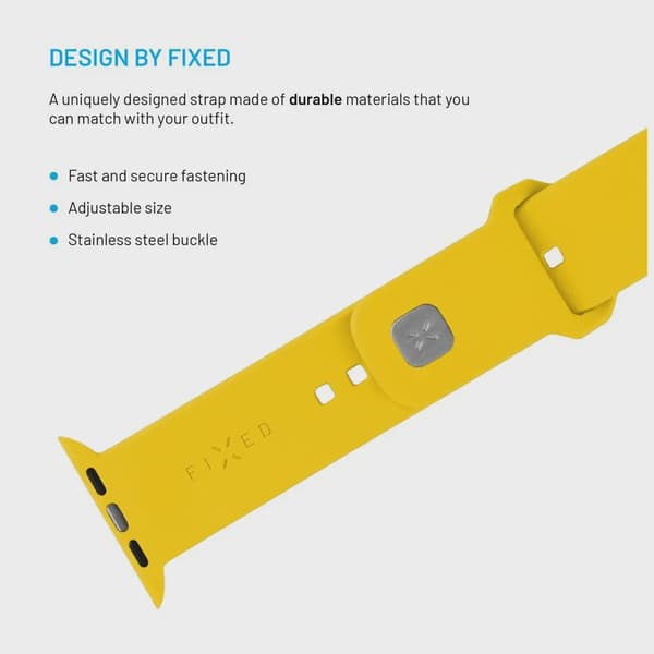 FIXED Sportig silikonrem SET för Apple Watch 38/40/41mm Gul