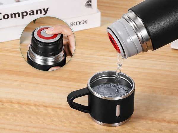 Termos 400 ml rostfri med koppar Svart