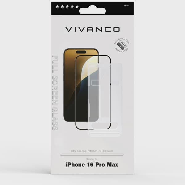 Vivanco Premium Full Screen Skyddsglas 9H iPhone 16 Pro Max