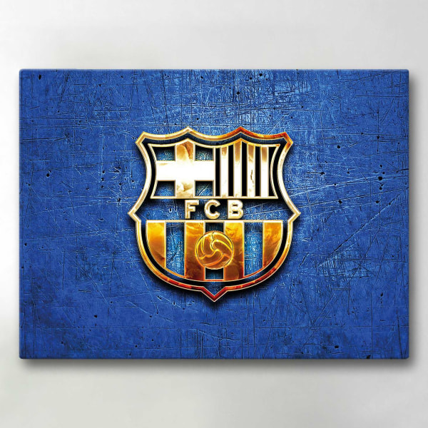 Lærredsbillede / Lærredstryk - FC Barcelona - 40x30 cm - Lærred Multicolor