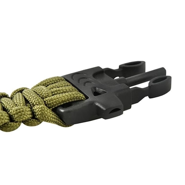 Paracord Armband / Överlevnadsarmband – 5-i-1 funktioner Grön