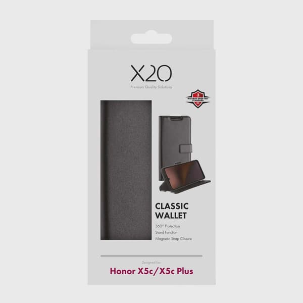 X2O Classic Wallet Plånboksfodral Honor X5c Plus Svart