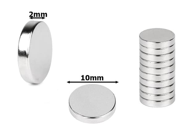10-Pak Neodymmagnet - Stærke magneter - Runde