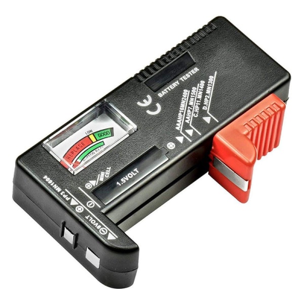 Batteritester Universal 1,5-9V - Tester alle forskjellige batterier Black