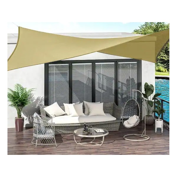 Solsegel / Segelduk - Vattentät - 4x3 m Beige