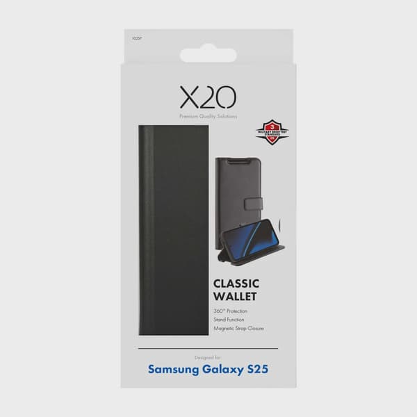 X2O Classic Wallet Plånboksfodral Samsung Galaxy S25 Svart