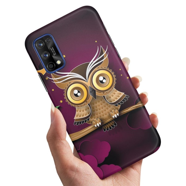 Realme 7 Pro - Cover/Mobilcover Lysbrun Ugle