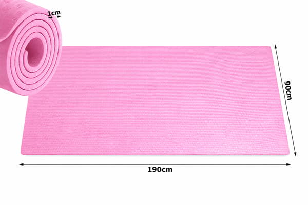 Yogamatta 190 cm tjock Pink