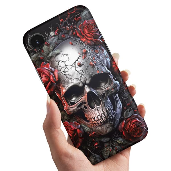 Skal / Mobilskal till iPhone 16e / 17e - Skull Roses