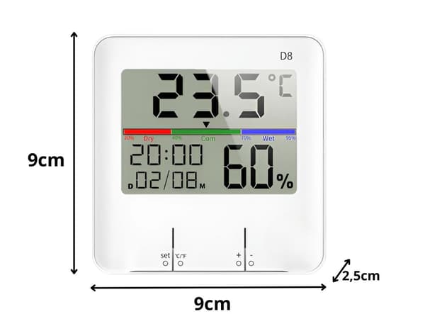 Väderstation digital - Termometer, hygrometer och klocka