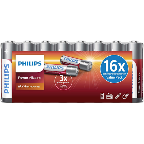 Batteri Philips AA 16 st