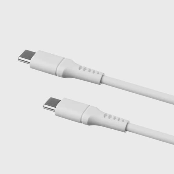 FIXED LIQUID silikonkabel 60W USB-C/C 1.2m Vit