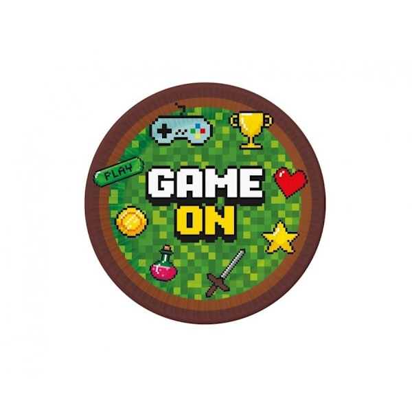 Gamer Game On leksakspapper tallrikar 6 stycken 18 cm