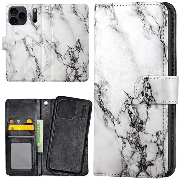 iPhone 17 Pro / 18 Pro - Lommebok Deksel Marmor