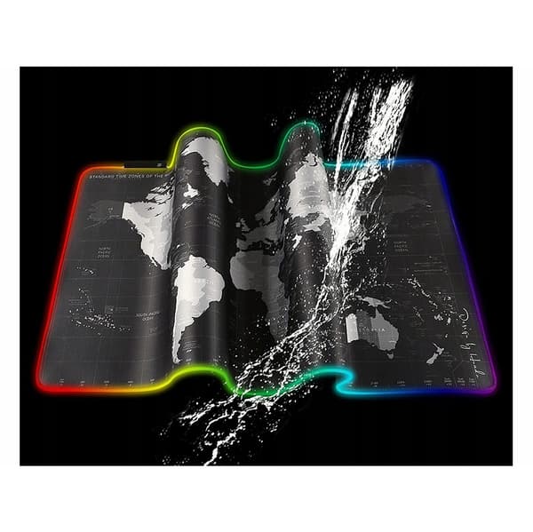 LED Gaming Musematte - Verdenskart - 80x30cm - RGB Multicolor