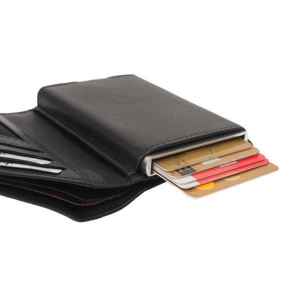Kortholder RFID-beskyttelse / Lommebok 12 kort - Ekte skinn Black e57d |  Black | 112 | Fyndiq