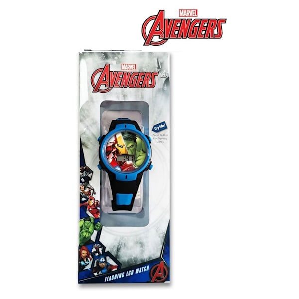 Avengers blå digital lysande armbandsklocka i låda