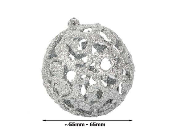16-Pak Julekugler - Sølv - 6 cm