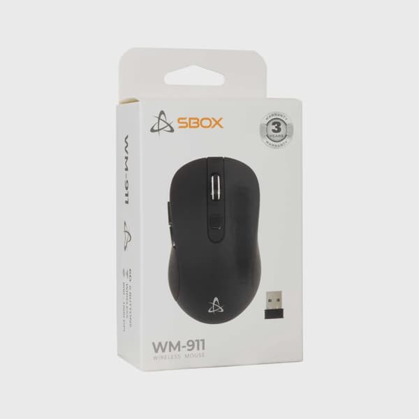 SBOX 2.4 GHz Trådlösa Mus 6D 1.600dpi Svart