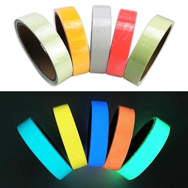 Självlysande Tejp Isblå / Glow in the Dark - 2 cm x 3 meter Ljusblå