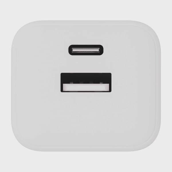 X2O 20W dubbel hemmaladdare USB-C/A GaN vit