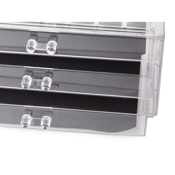 Sminkestativ / Stativ for sminke - 16 rom & 3 skuffer Transparent