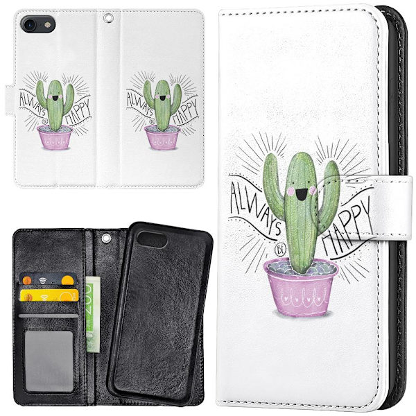 iPhone 6/6s Plus - Plånboksfodral/Skal Happy Cactus
