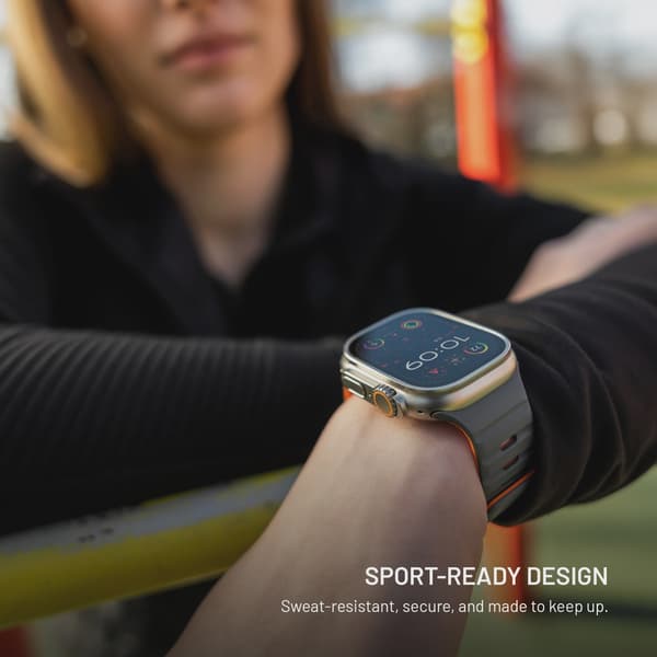 FIXED Mag Silikonrem för Apple Watch 42/44/45/46/49mm ljusgrå