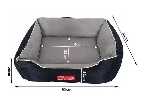 Hundbädd soffa velour medium grå