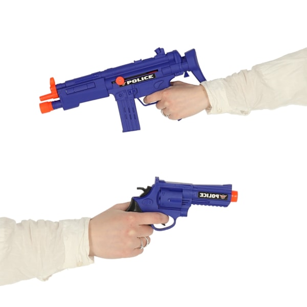 Polisen sätter pistol gevär mask handbojor