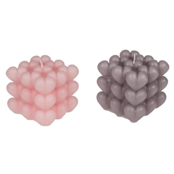 Lys / Fyrfadslys – Hjertebobler Multicolor