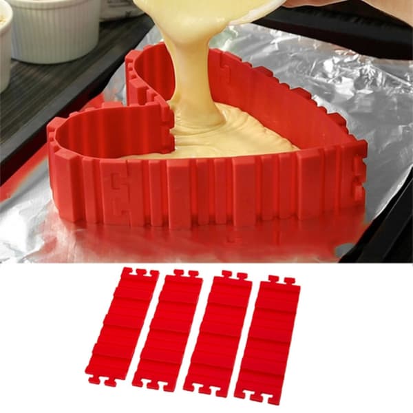 Formbar bakeform / kakeform i silikon - Justerbar Red